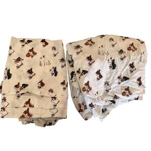 Cath Kidston London Dog Halloween Full Size Sheet Set Spooky Dogs No Pillows